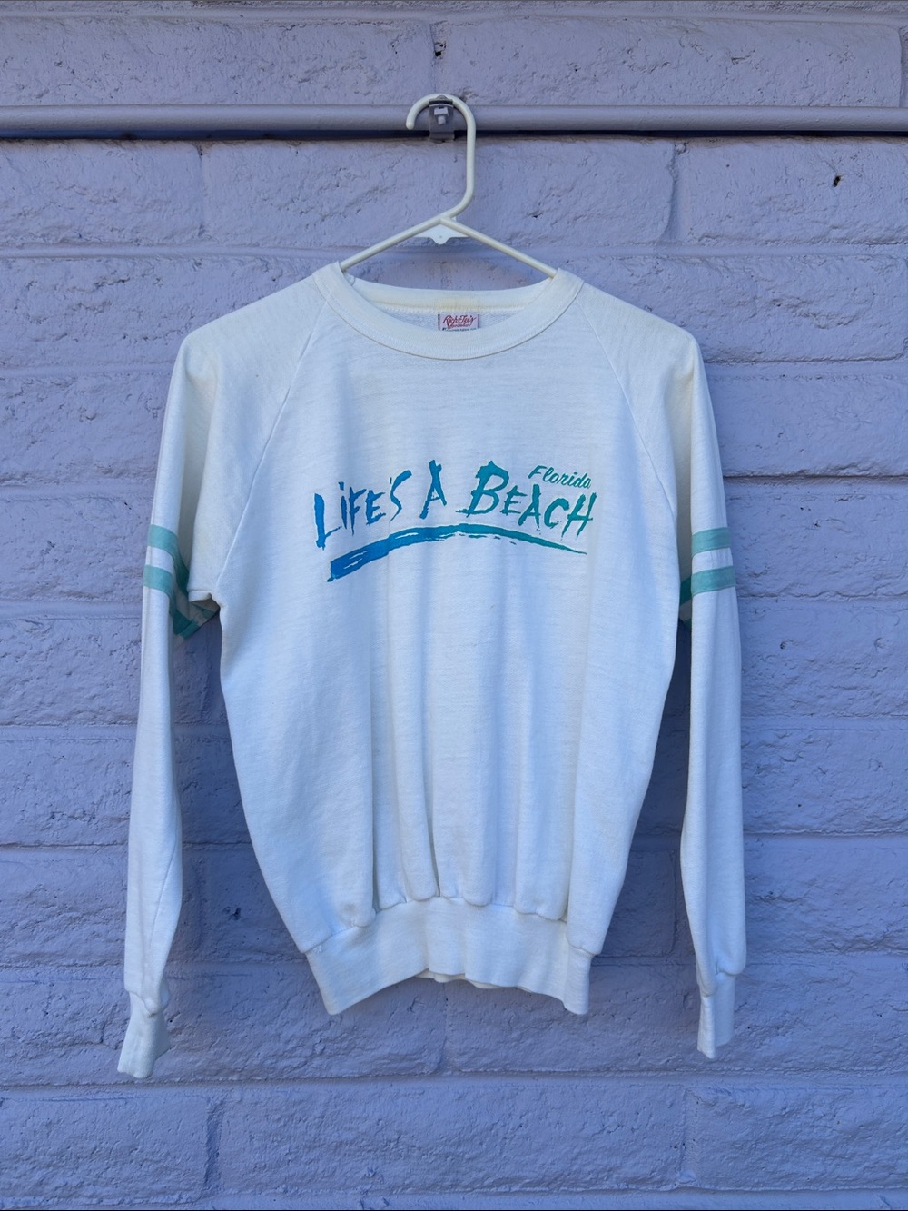 Vintage White 'Life's A Beach' Sweatshirt